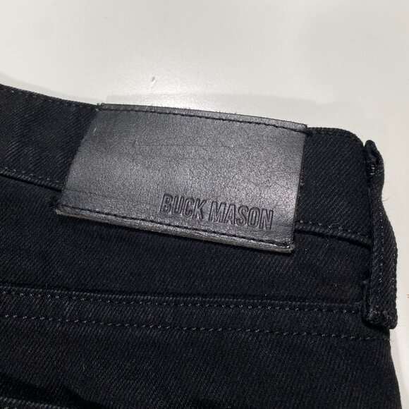 Buck Mason Button-Fly Slim Fit Stretch Denim Black Jeans Men's size 31x29 - Picture 6 of 9